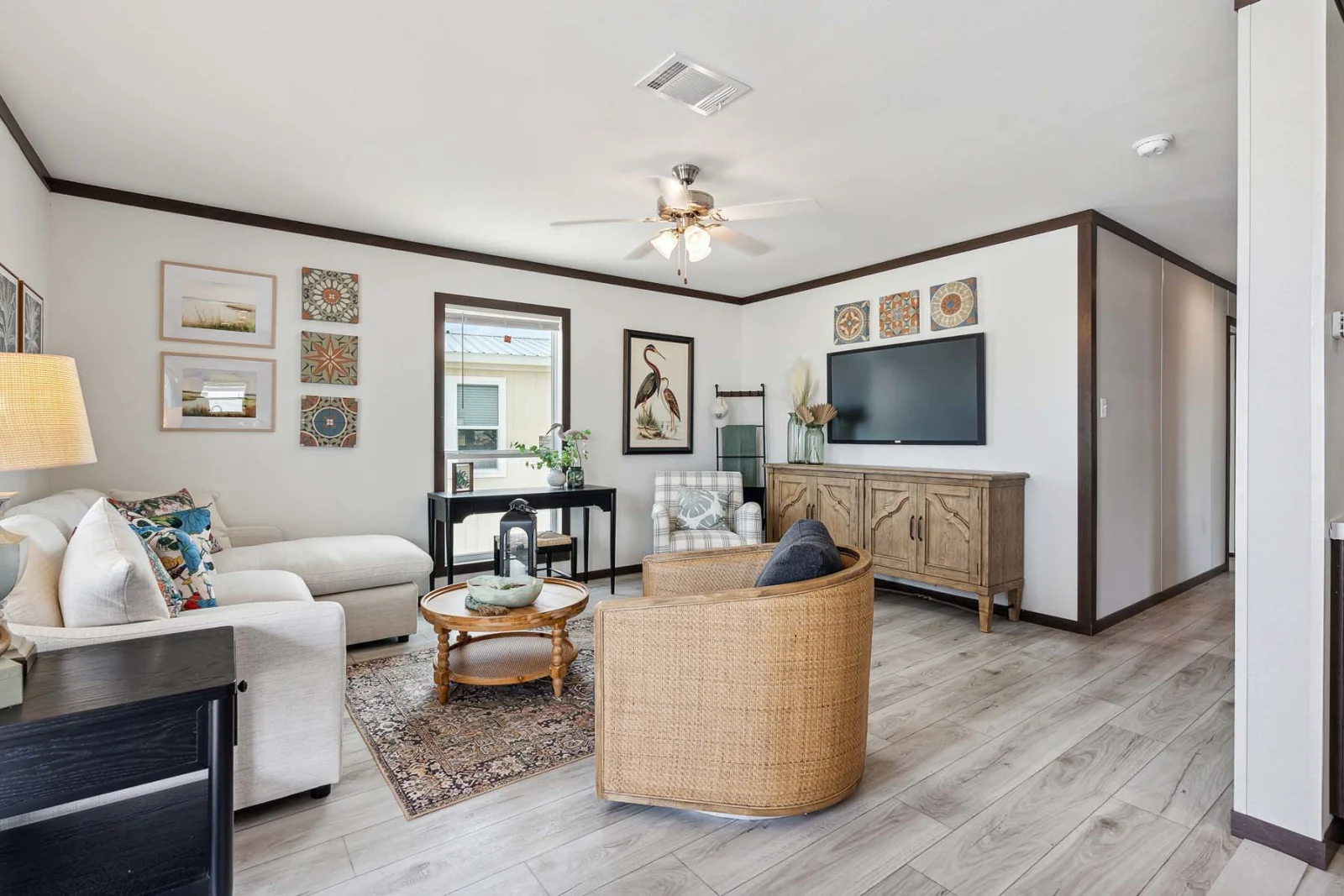 Cedar Ridge tiny home interior with kitchen and living area